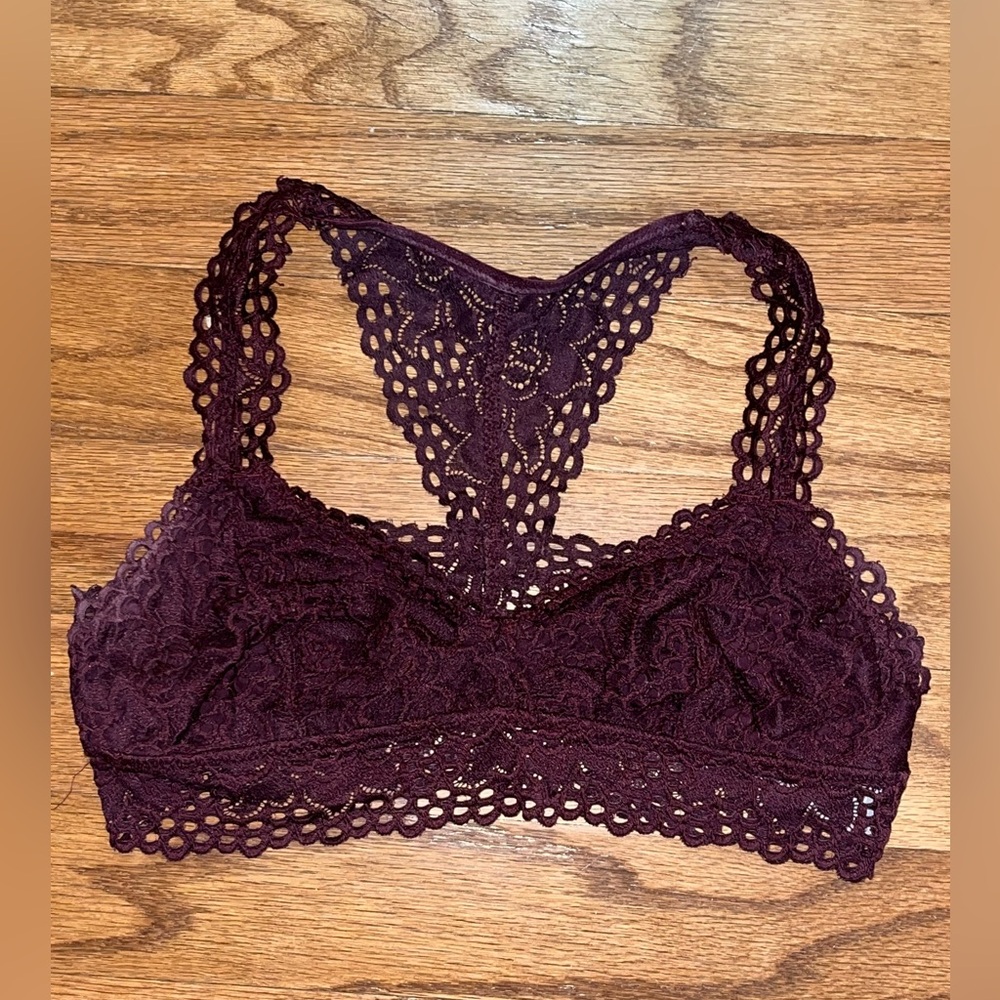 Aerie Lace Bralette - Deep Purple/Burgundy - Size M